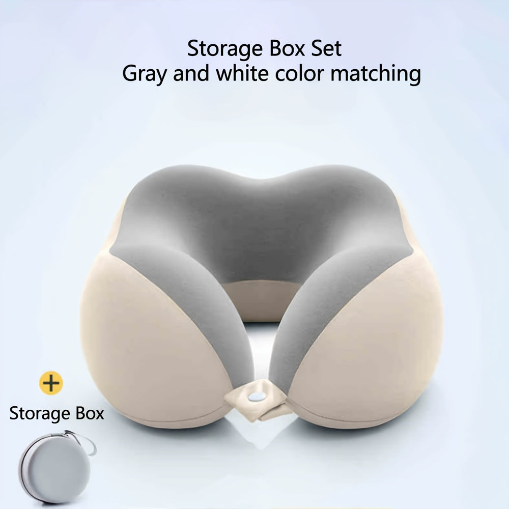 Ergonomic U-Shaped Neck Pillow with Storage Bag – Ideal for Travel,Napping, and Office Comfort, Slow Rebound Support, Machine Washable Cover