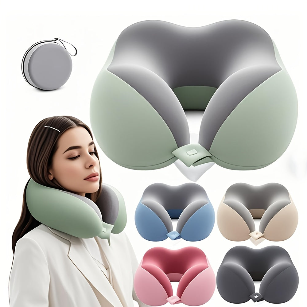 Ergonomic U-Shaped Neck Pillow with Storage Bag – Ideal for Travel,Napping, and Office Comfort, Slow Rebound Support, Machine Washable Cover