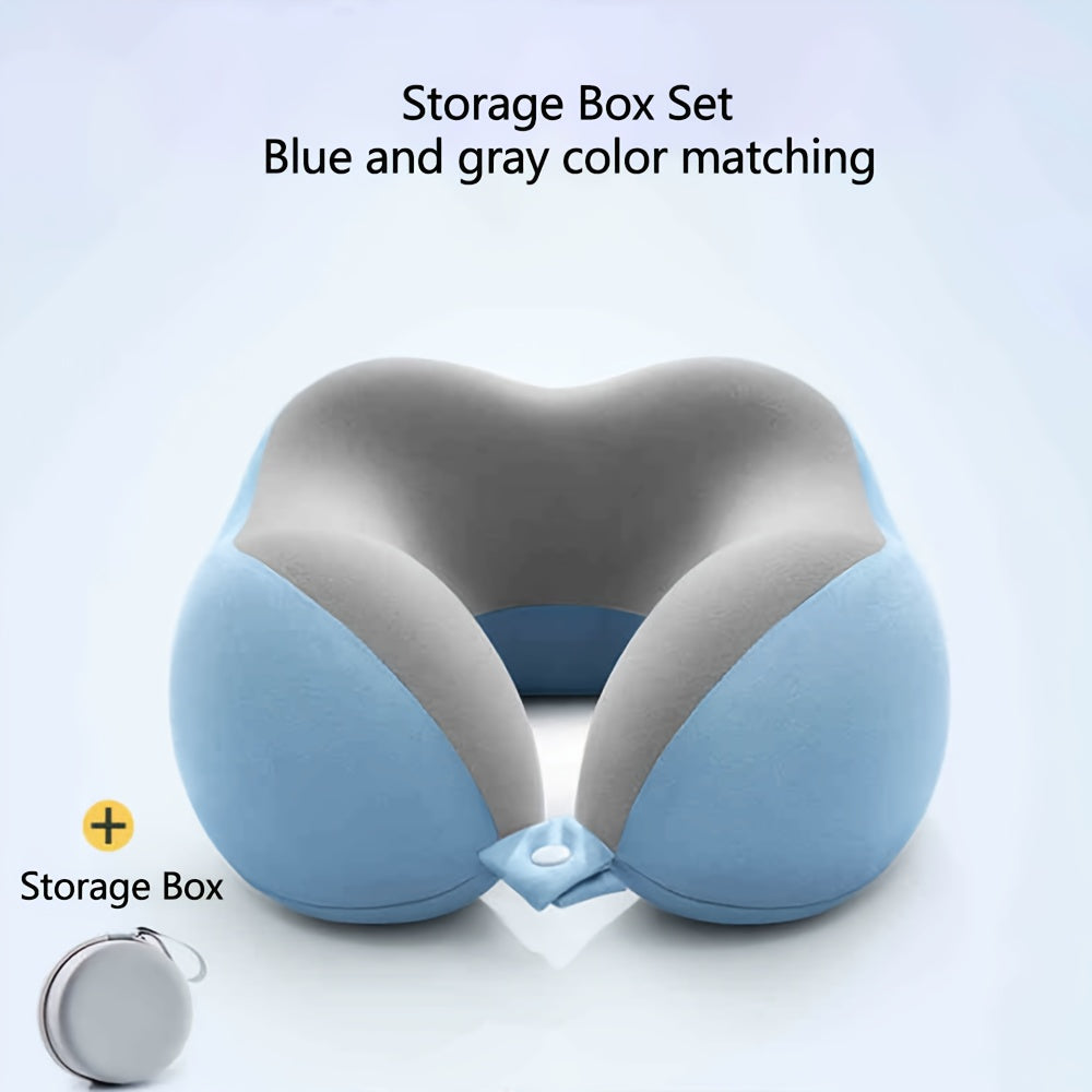 Ergonomic U-Shaped Neck Pillow with Storage Bag – Ideal for Travel,Napping, and Office Comfort, Slow Rebound Support, Machine Washable Cover
