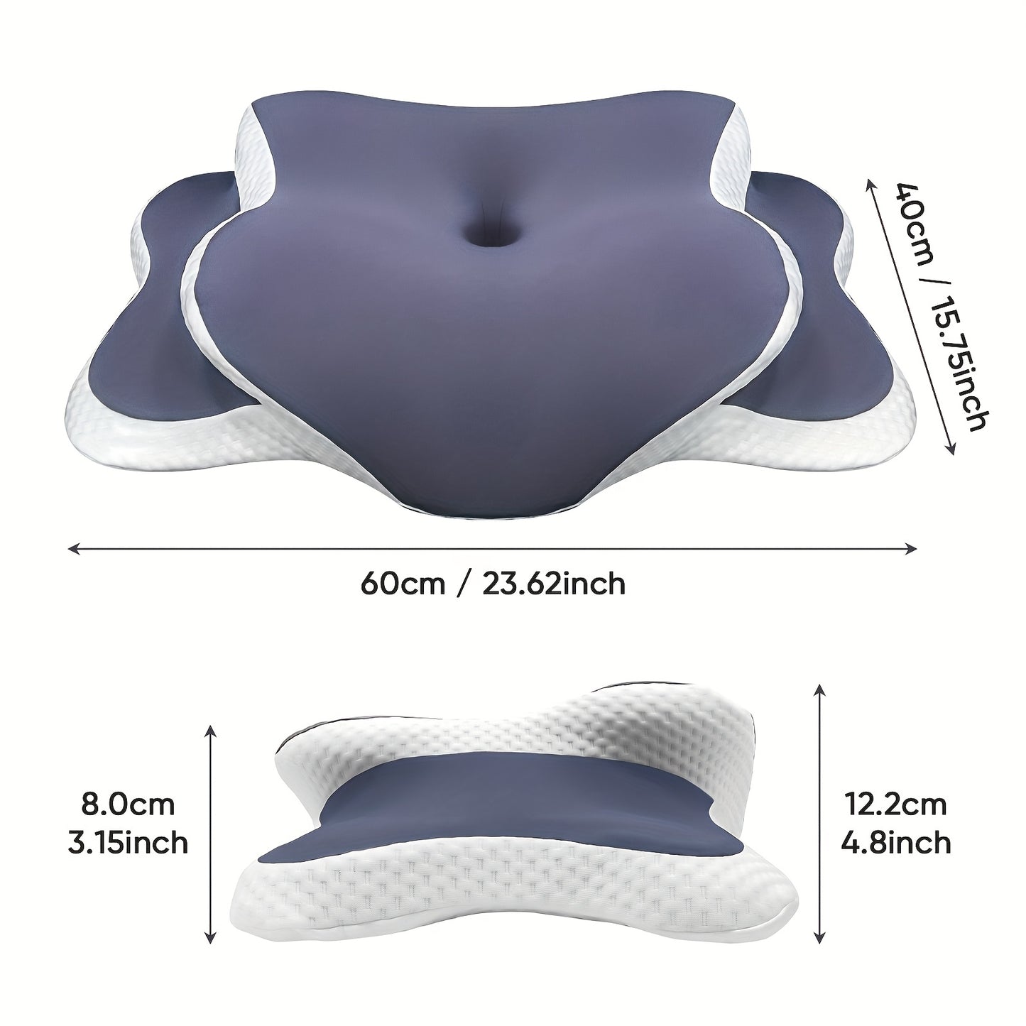 Ergonomisch vlinderkussen - ademend mesh-materiaal voor zij-, rug- en buikslapers, nekondersteuning