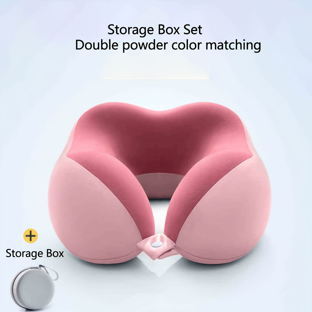 Ergonomic U-Shaped Neck Pillow with Storage Bag – Ideal for Travel,Napping, and Office Comfort, Slow Rebound Support, Machine Washable Cover
