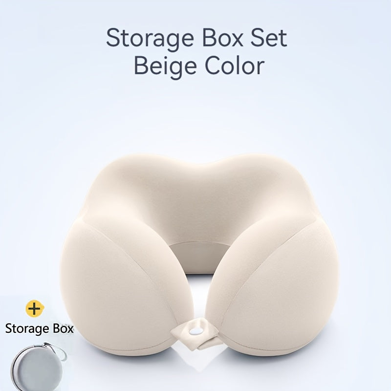 Ergonomic U-Shaped Neck Pillow with Storage Bag – Ideal for Travel,Napping, and Office Comfort, Slow Rebound Support, Machine Washable Cover