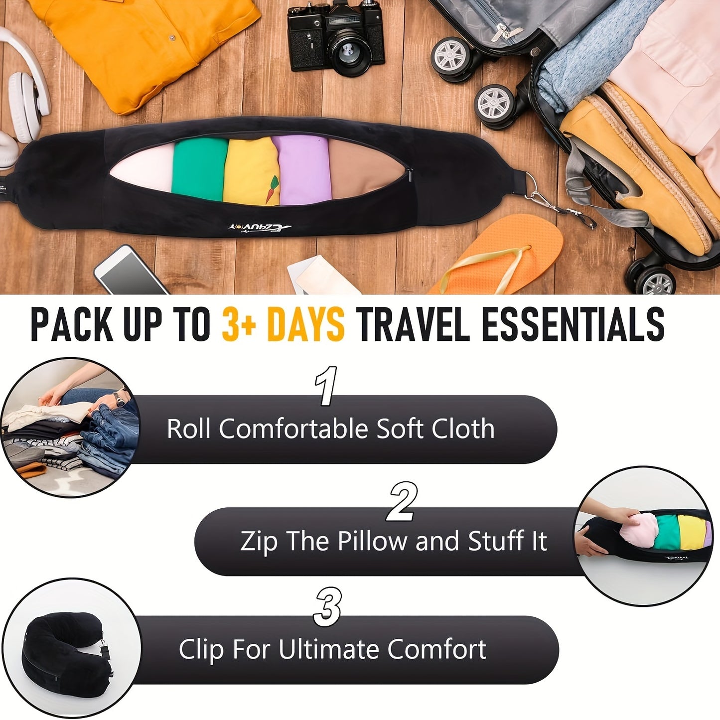 TravelMate™ — Het enige kussen dat ook kleding kan inpakken