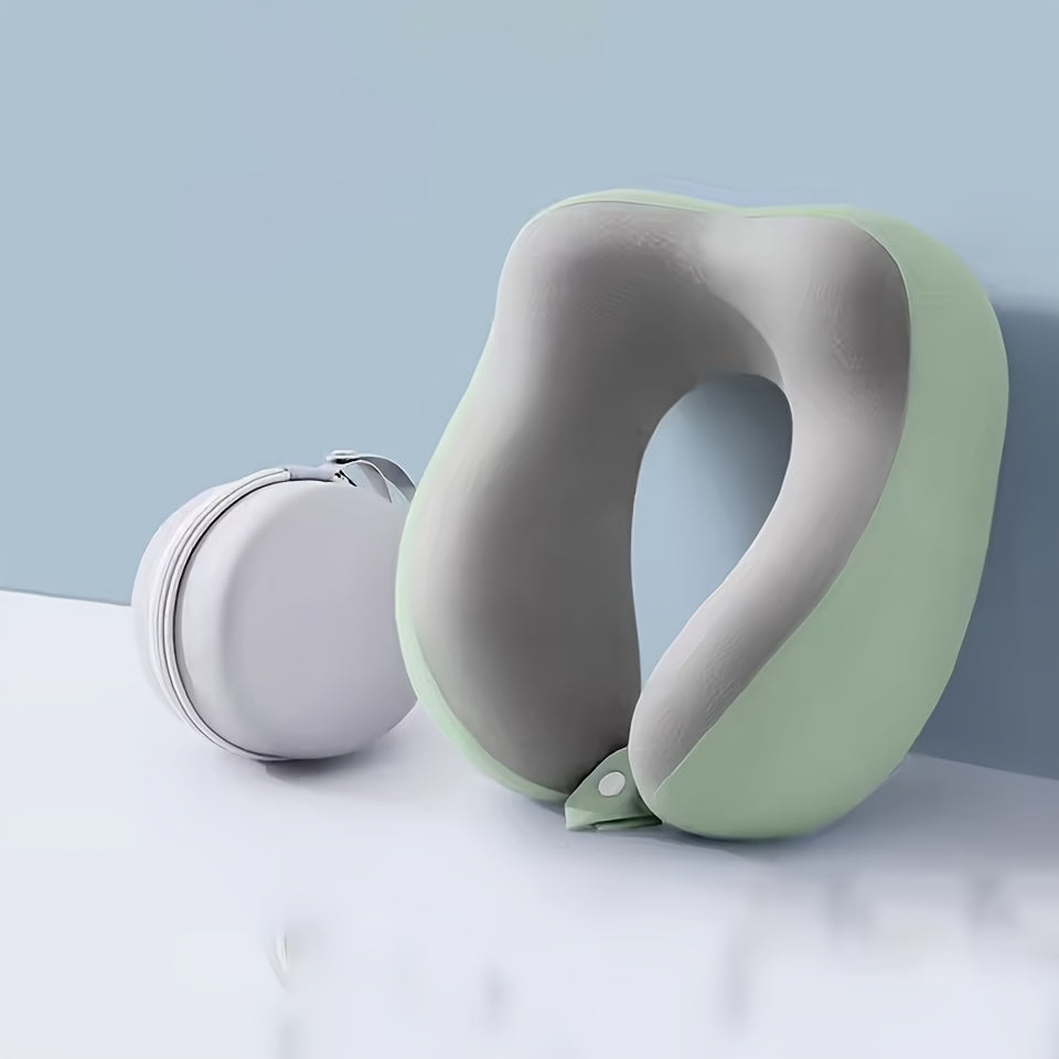 Ergonomic U-Shaped Neck Pillow with Storage Bag – Ideal for Travel,Napping, and Office Comfort, Slow Rebound Support, Machine Washable Cover