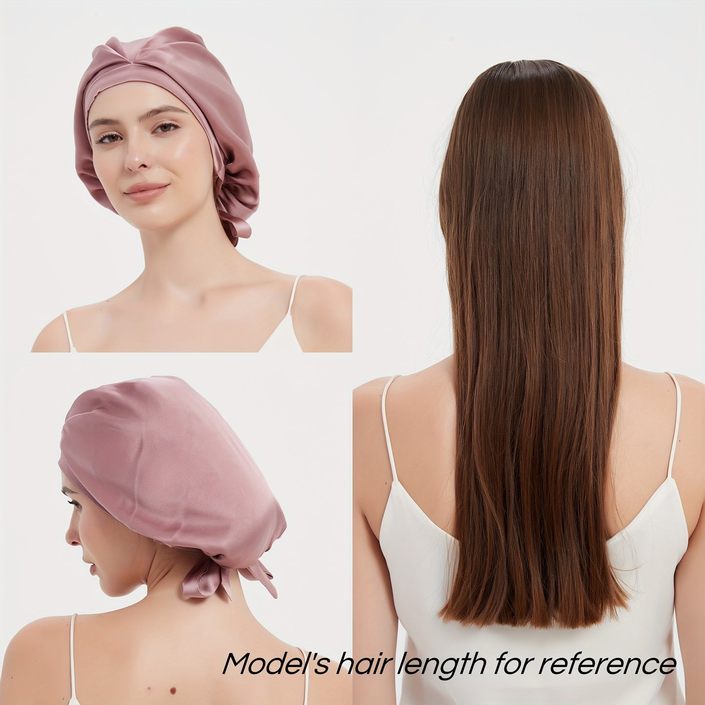 Silk 100% SEDA Mulberry Silk Sleeping Bonnet – Adjustable Bow Tie Soft and Breathable, Perfect for Long and Curly Hair