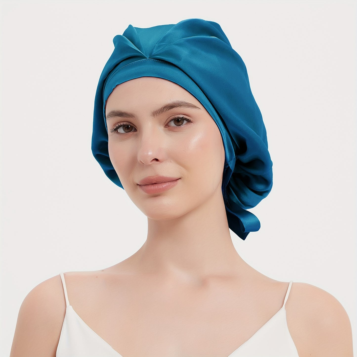 Silk 100% SEDA Mulberry Silk Sleeping Bonnet – Adjustable Bow Tie Soft and Breathable, Perfect for Long and Curly Hair