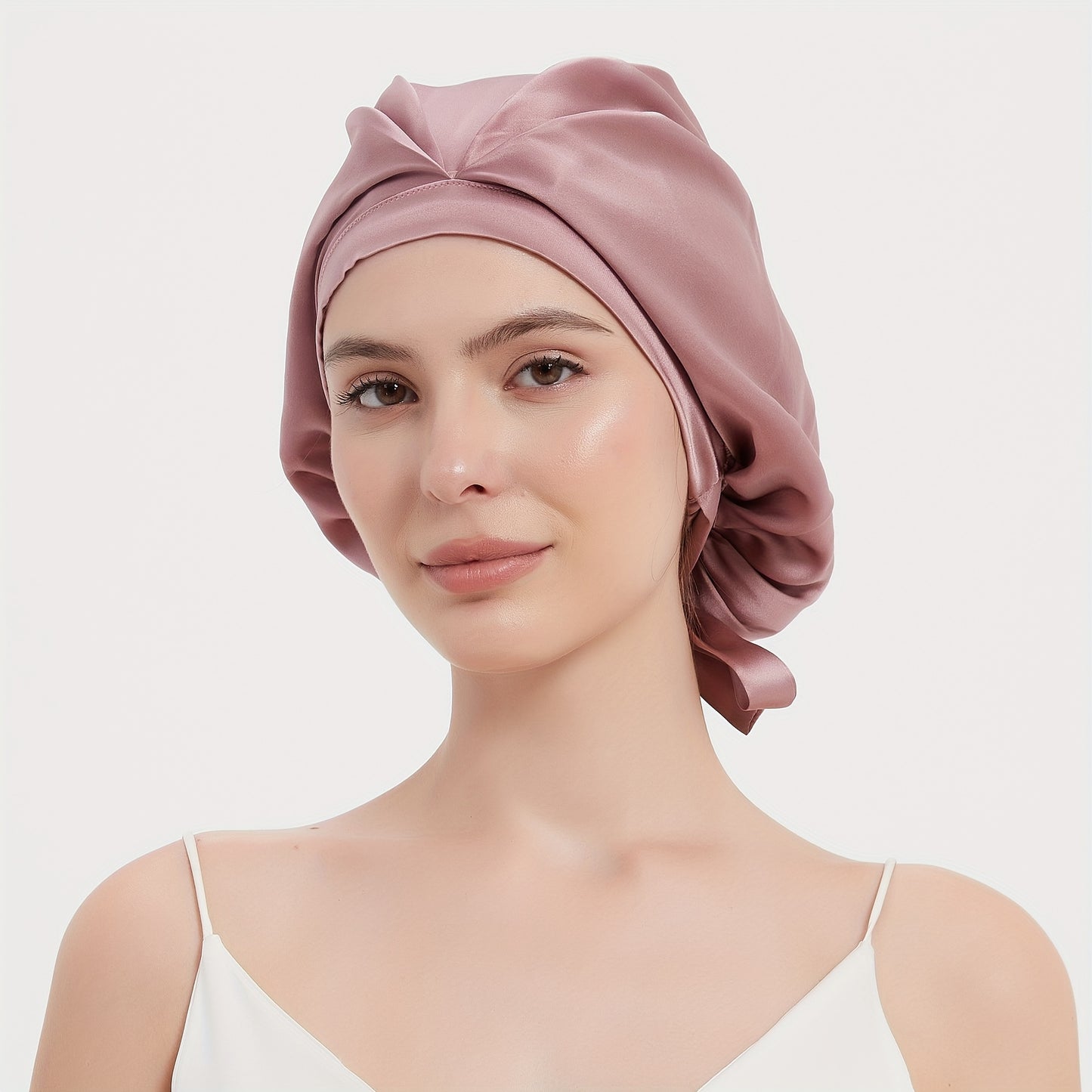 Silk 100% SEDA Mulberry Silk Sleeping Bonnet – Adjustable Bow Tie Soft and Breathable, Perfect for Long and Curly Hair