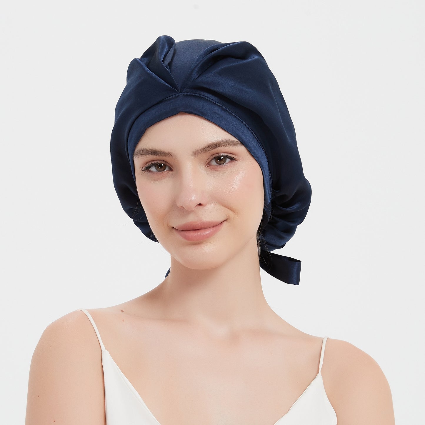 Silk 100% SEDA Mulberry Silk Sleeping Bonnet – Adjustable Bow Tie Soft and Breathable, Perfect for Long and Curly Hair