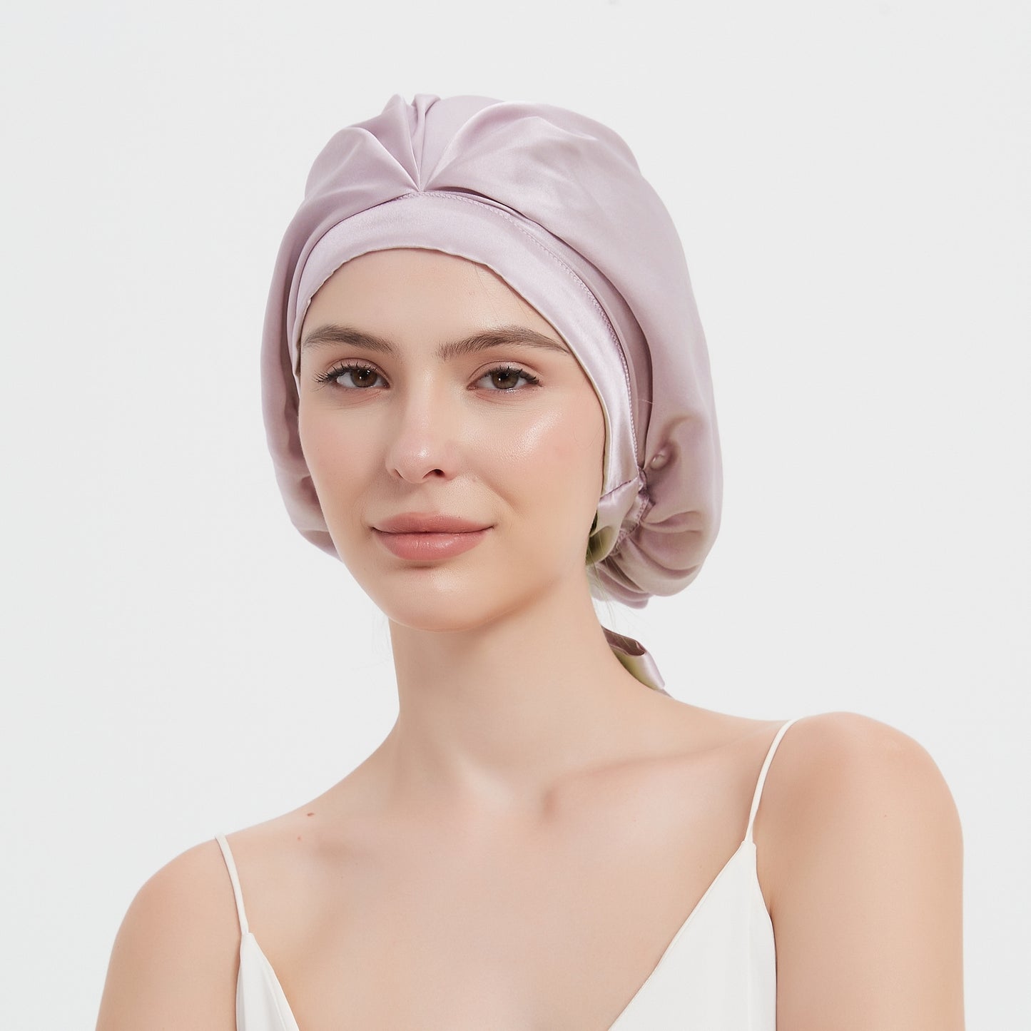 Silk 100% SEDA Mulberry Silk Sleeping Bonnet – Adjustable Bow Tie Soft and Breathable, Perfect for Long and Curly Hair
