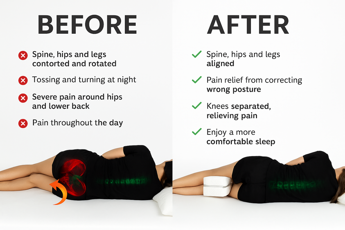 Ondersteuningskussen voor knieën en wervelkolom – Comfort en verlichting speciaal voor jou 