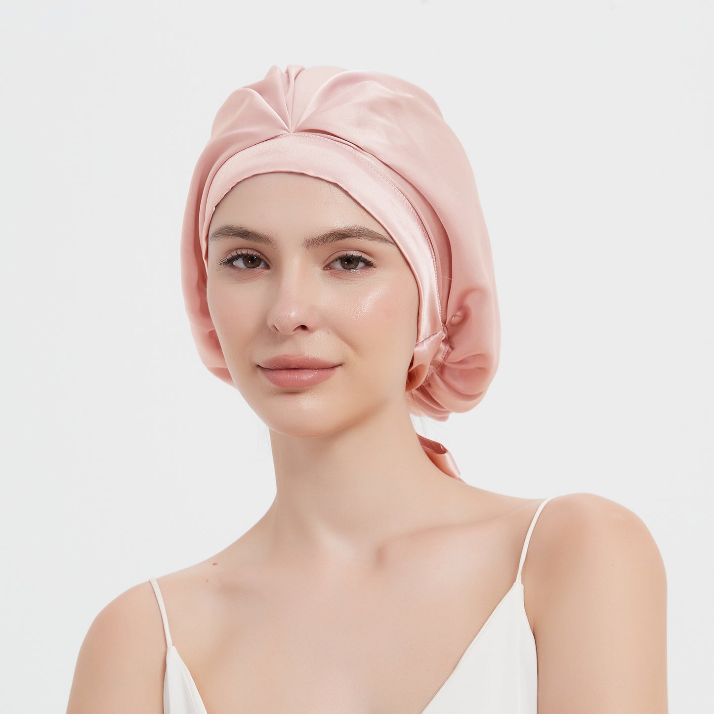 Silk 100% SEDA Mulberry Silk Sleeping Bonnet – Adjustable Bow Tie Soft and Breathable, Perfect for Long and Curly Hair