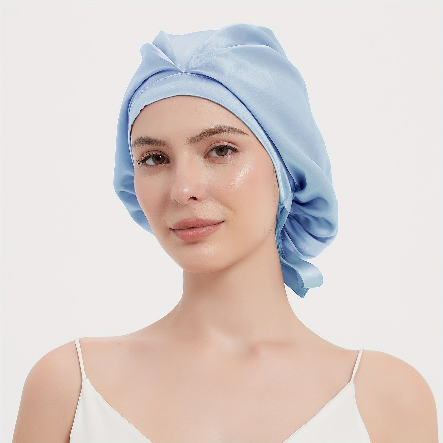 Silk 100% SEDA Mulberry Silk Sleeping Bonnet – Adjustable Bow Tie Soft and Breathable, Perfect for Long and Curly Hair
