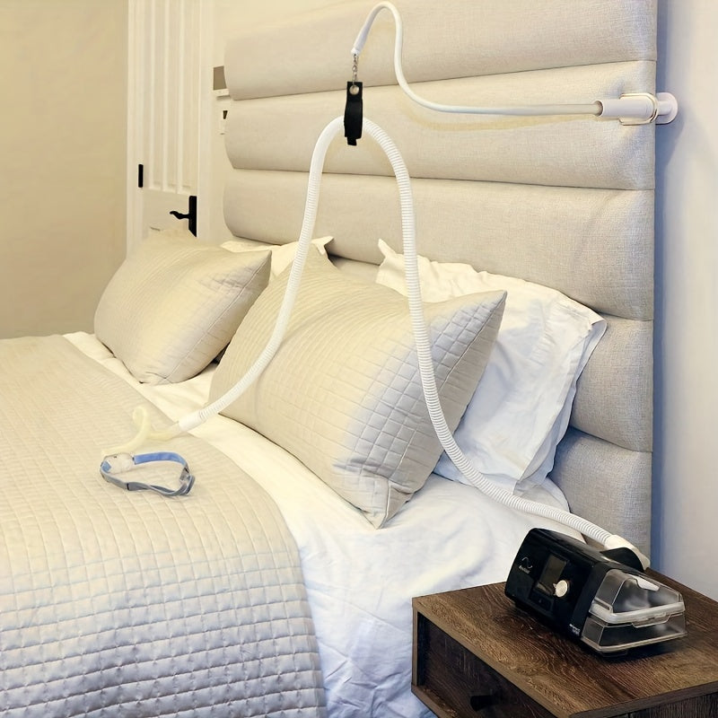 CPAP Hose Holder with C Clamp Adjustable – Rotatable Design, Prevents Tangles and Airflow Blockage